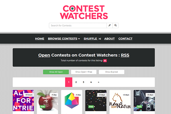 Contest Watchers Art Opportunity Listing Website